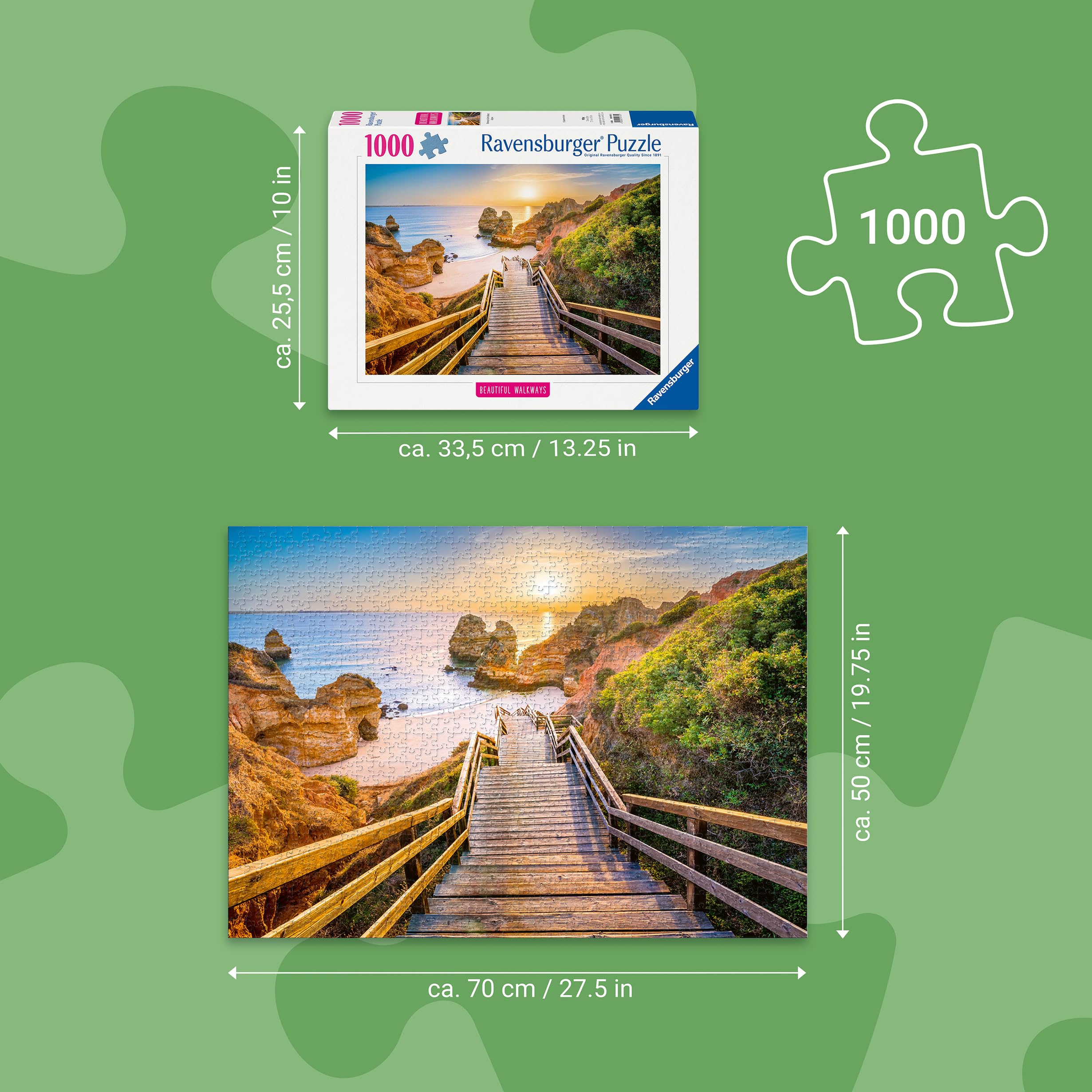 Amazon.com: Ravensburger Stairway to Camilo Beach, Algarve 1000